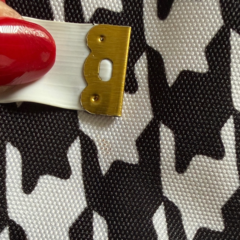 Vera Bradley Tote Bag in the "Midnight Houndstooth" pattern with yellow straps - Picture 10 of 10